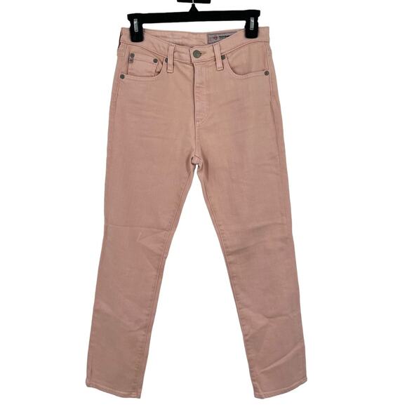 AG Adriano Goldschmied jeans The Isabelle high rise straight crop pink size 26 - Picture 2 of 7